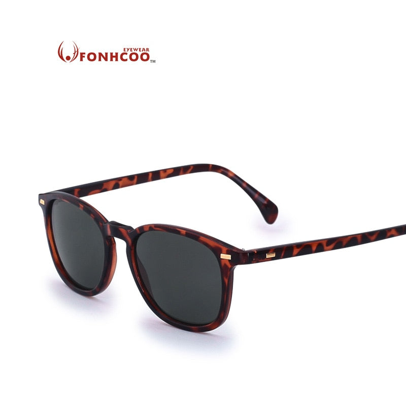 FONHCOO New Fashion Polarized Sunglasses Men Brand Designer Classic women Retro Rivet Shades round glasses UV400 hot rays