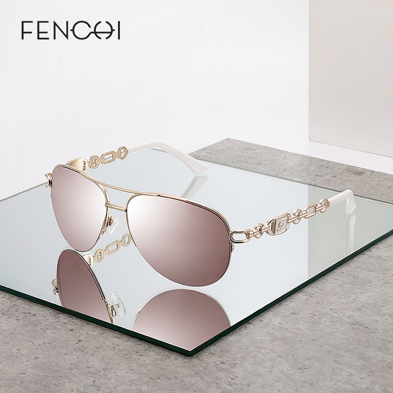 FENCHI sunglasses women uv 400 oculos female glasses sun glasses mirror Pilot Pink feminino zonnebril dames gafas de sol mujer