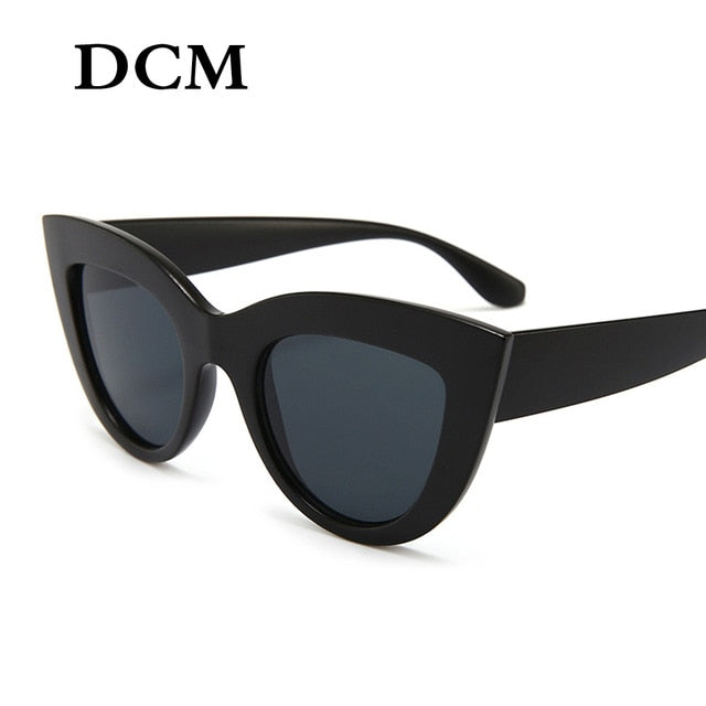 DCM Vintage Sunglasses Women Cat eye Sunglass Retro Sun glasses Female Pink Mirror Eyewear